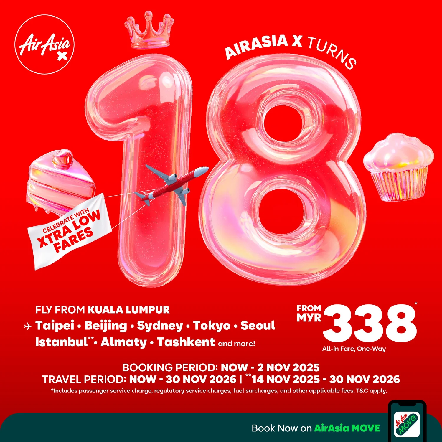 AirAsia X celebrates 18 years of affordable travel for guests with a special birthday sale — AirAsia...