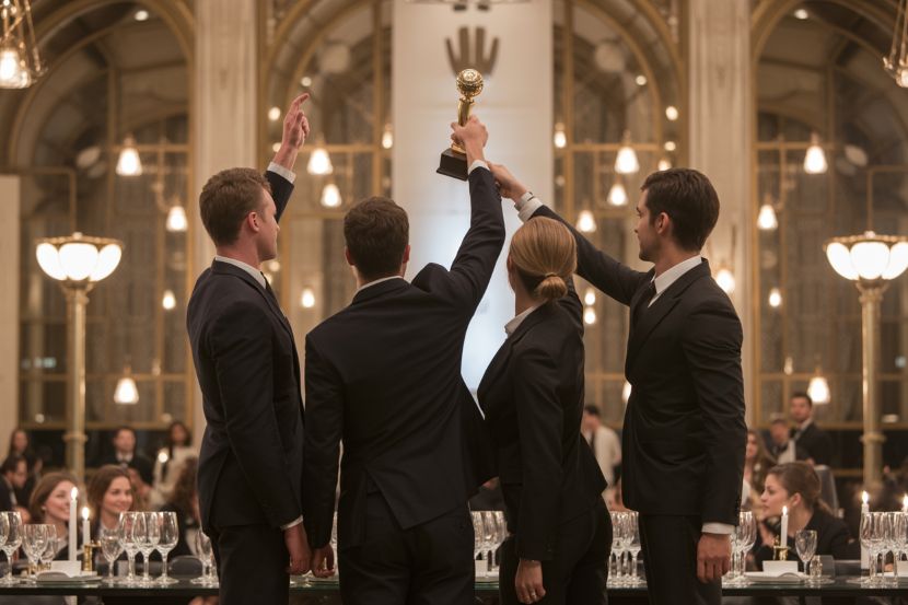 Canary technologies accepts the ahla technology acceleration award, recognising its ai-powered guest management system.