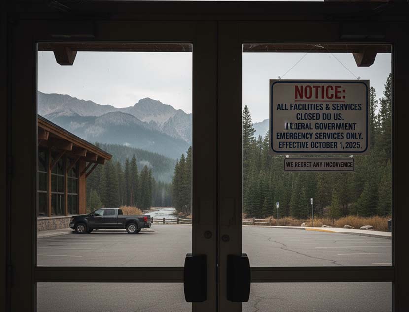 Chatgpt said:"empty national park visitor center with a