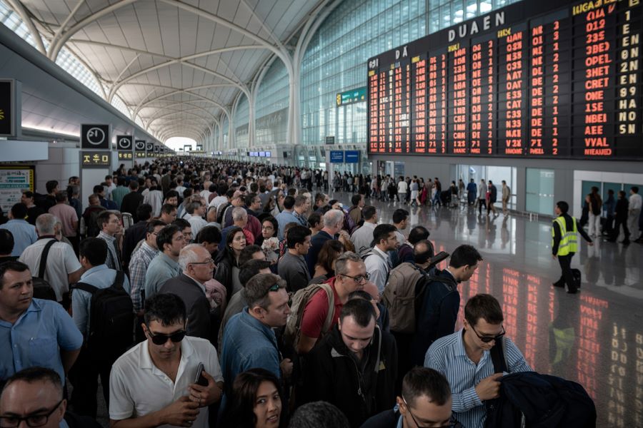 Delays and cancellations cause travel disruption across airports