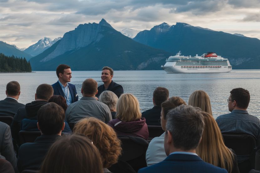 Travel advisors attending nexion&rsquo;s cruise sales summit in vancouver, preparing for the upcoming cruise season.