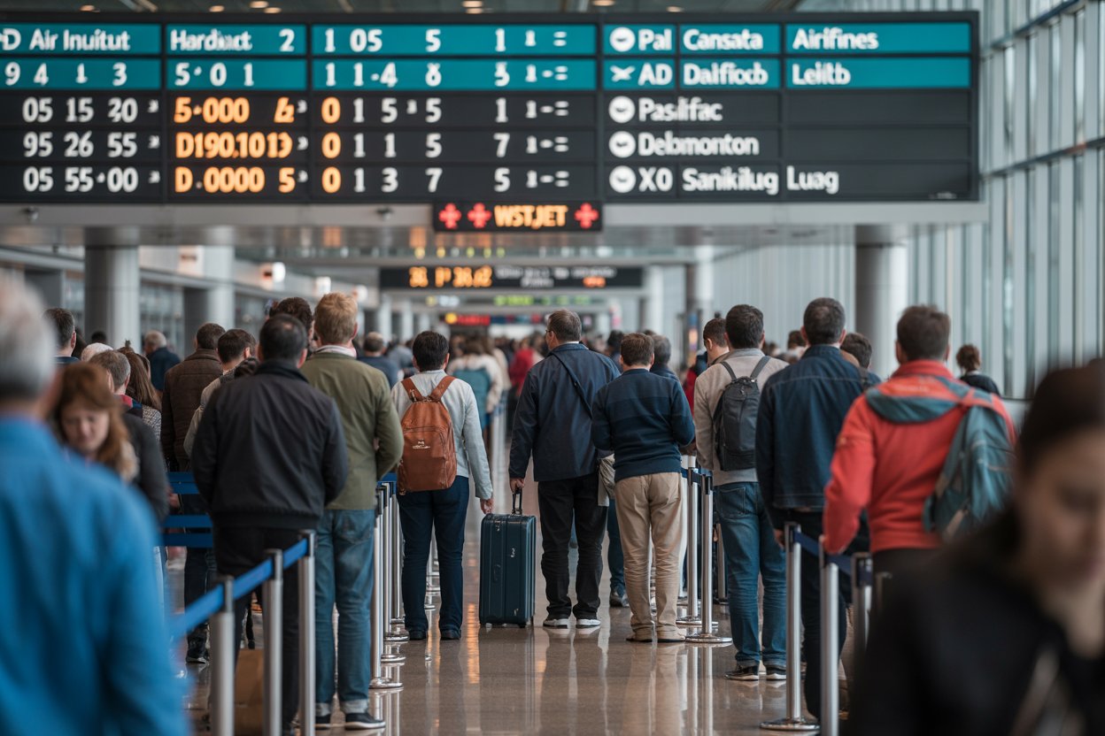 Canada travel in turmoil as westjet, air canada rouge, air inuit, pal faces 25 flight cancellation and 147 delays, disrupting travel at toronto, quebec, hudson bay, vancouver, regina