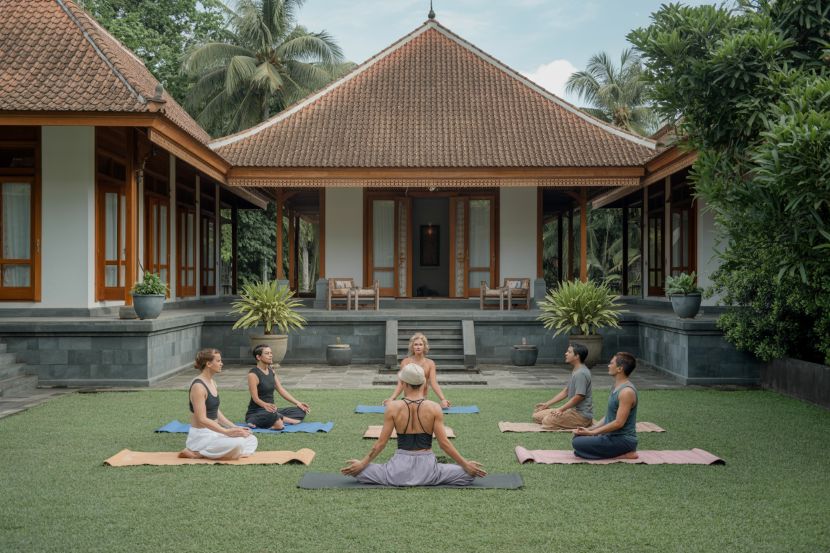 Guests unwind at a wellness retreat in yogyakarta, offering a blend of nature, tradition, and rejuvenating experiences.