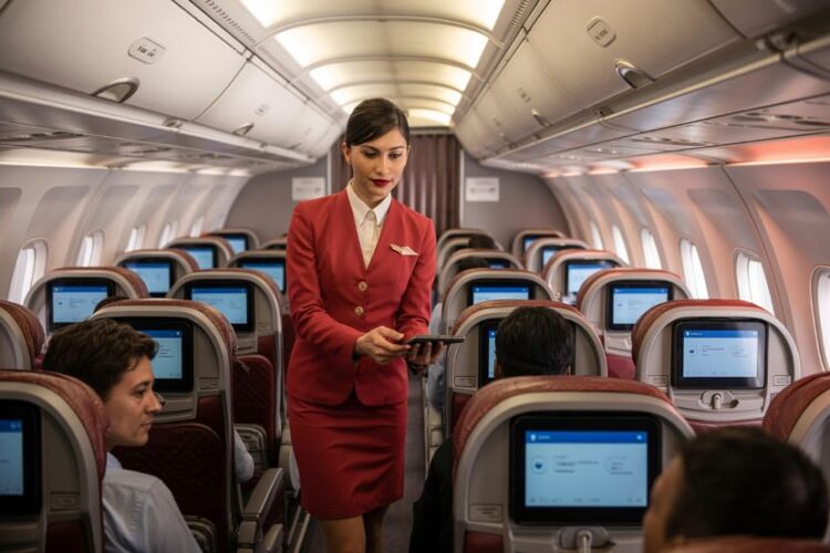 Airasia staff provide seamless assistance with digital tools to enhance the travel experience.