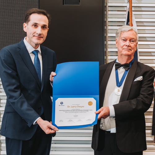 UN Tourism Presents Ulysses Award for Outstanding Contributions to Sector to Professor Larry Dwyer