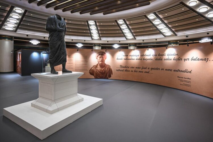 A view from the “Golden Age of Archaeology” exhibition at the Presidential Library, Ankara, Türkiye, August 7, 2025. (AA Photo)