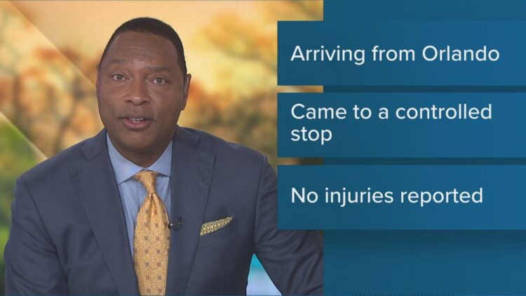 United Airlines flight landed Sunday afternoon with a blown tire at Dulles International Airport