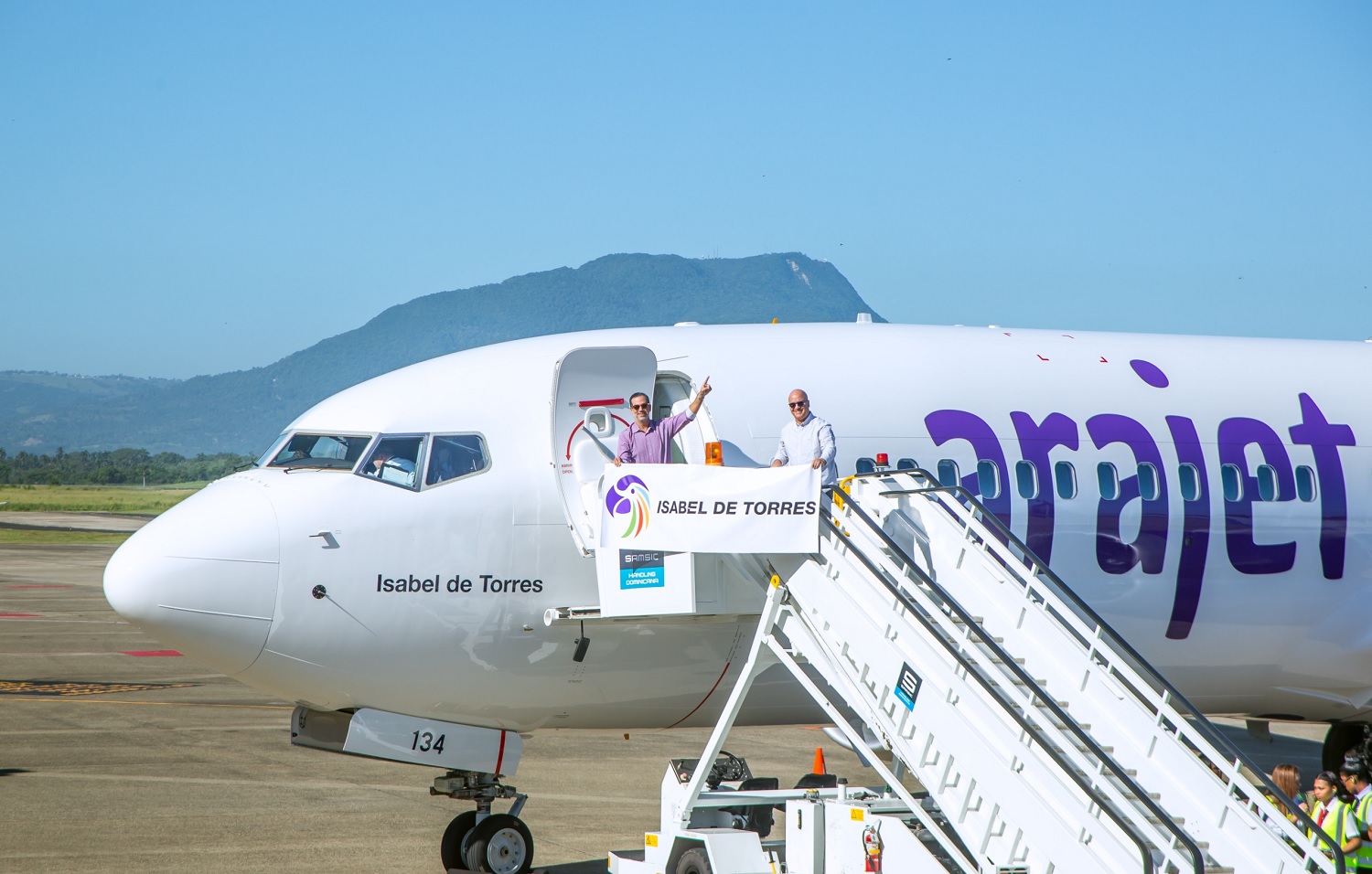 Arajet unveils 13th aircraft, “Isabel de Torres,” bolstering Puerto Plata connectivity