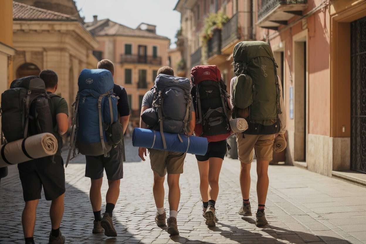 Image of people traveling in europe