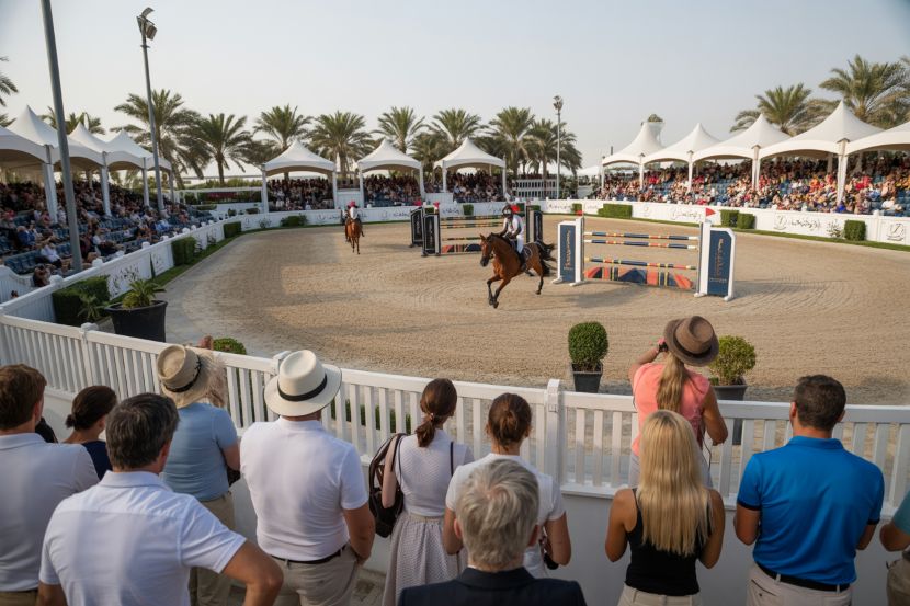 Witness top international showjumpers compete at the uae president&rsquo;s cup in abu dhabi.