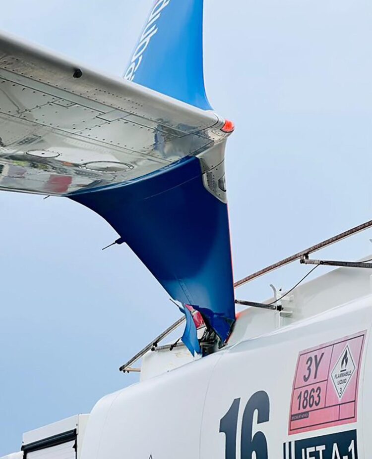 Flydubai Boeing 737 MAX 8 damaged upon arrival in Maldives this morning