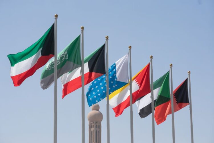 National flags of gcc countries in kuwait city, a symbol of the growing outbound tourism market