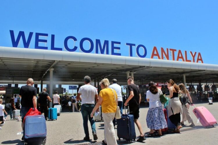 Tourists arrive at Antalya Airport, a gateway to Türkiyes premier travel destination, in southern Türkiye, Dec. 6, 2023. (IHA Photo)