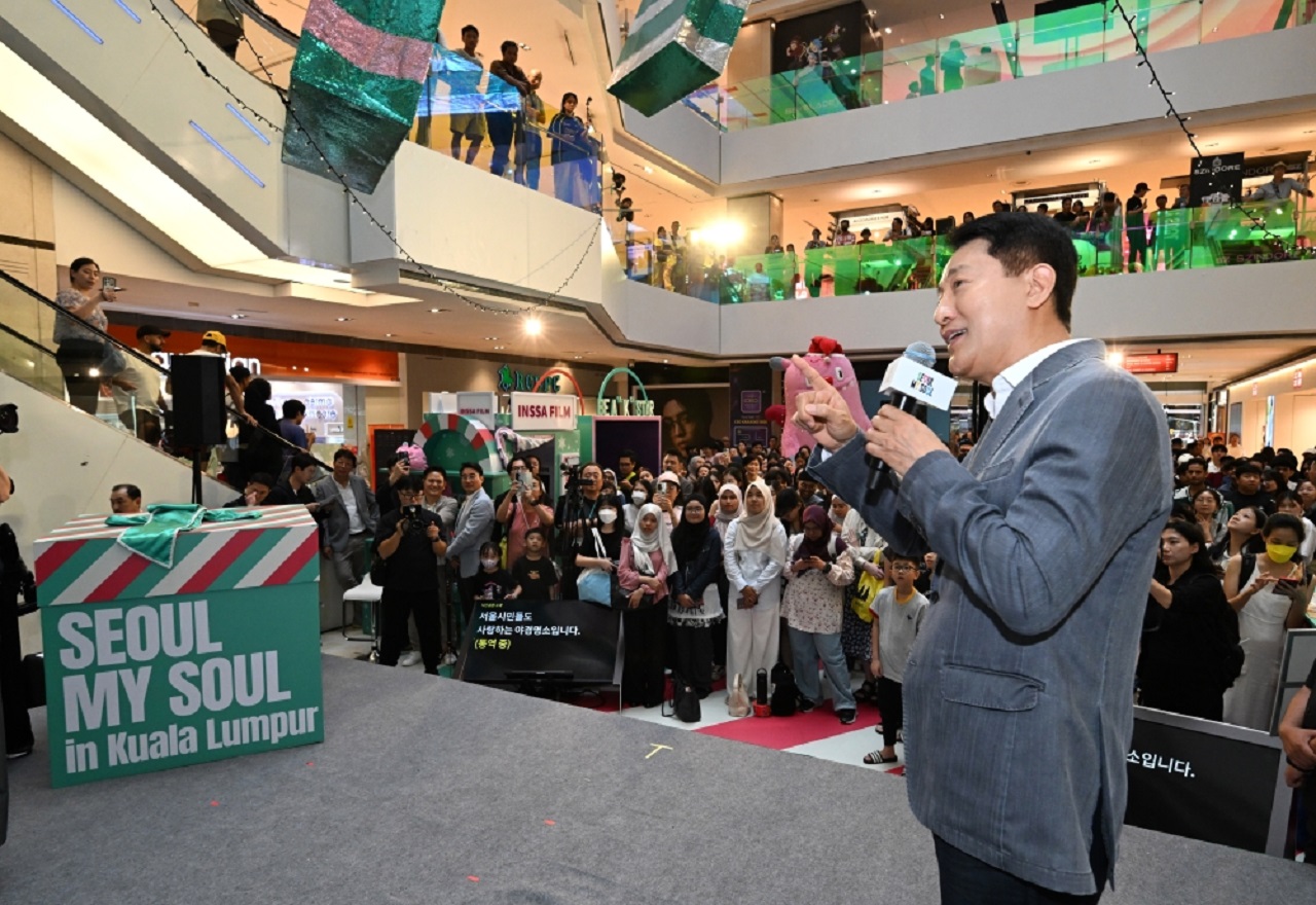 Seoul Mayor Oh Se-hoon is introducing Seoul's major tourist attractions at the "Seoul Tourism Promot...