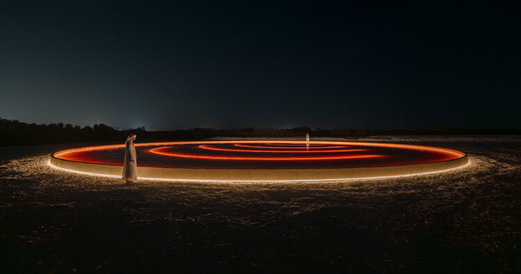 shaikha al mazrou creates light art from crystallized seawater at manar abu dhabi