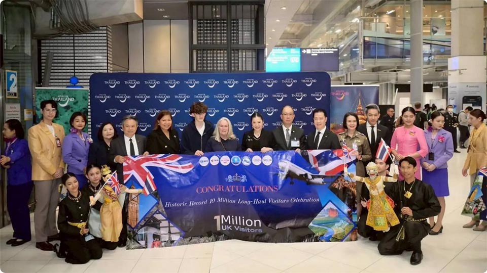 Thailand welcomes one millionth UK visitor as long-haul arrivals pass 10 million