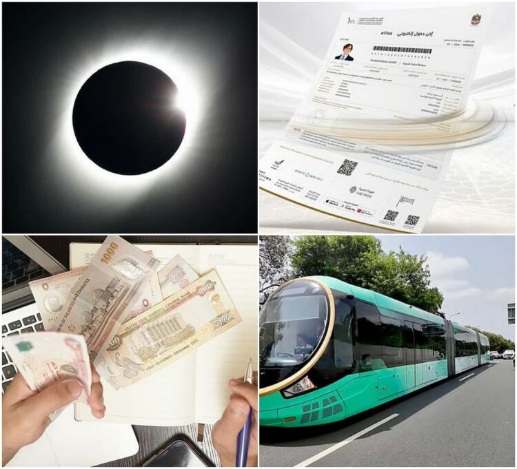 New UAE traffic law, visa update, solar eclipse, Pakistan electric tram and more