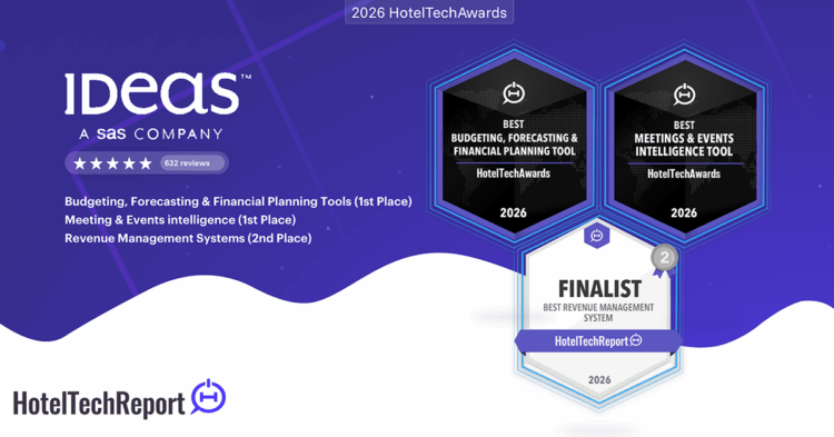 IDeaS Recognized in Three Categories in 2026 HotelTechAwards