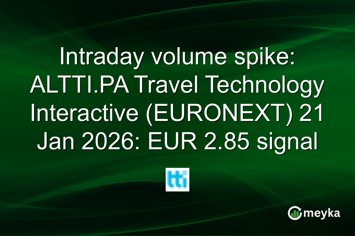 Intraday volume spike: ALTTI.PA Travel Technology Interactive (EURONEXT) 21 Jan 2026: EUR 2.85 signa...