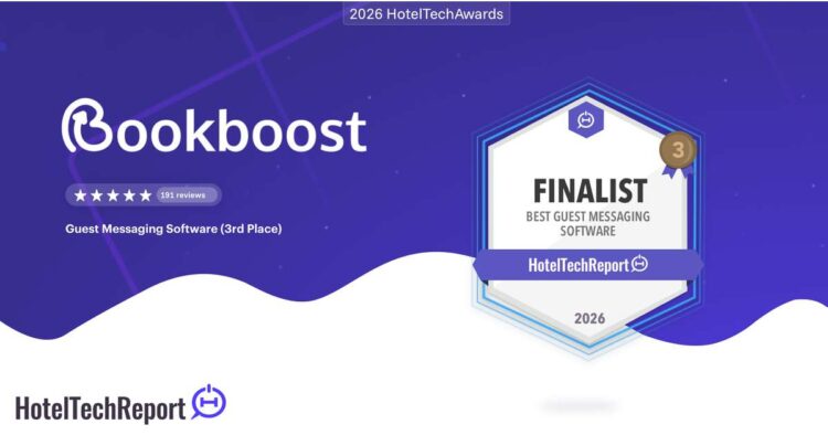 Bookboost Wins 3rd Place in the 2026 HotelTechAwards for Guest Messaging Software