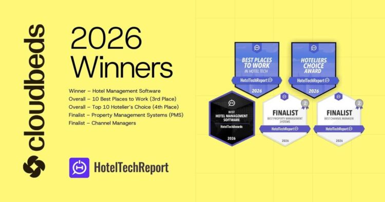 Cloudbeds Earns Multiple Honors at the 2026 HotelTechAwards, Reinforcing Its Leadership in Hospitali...