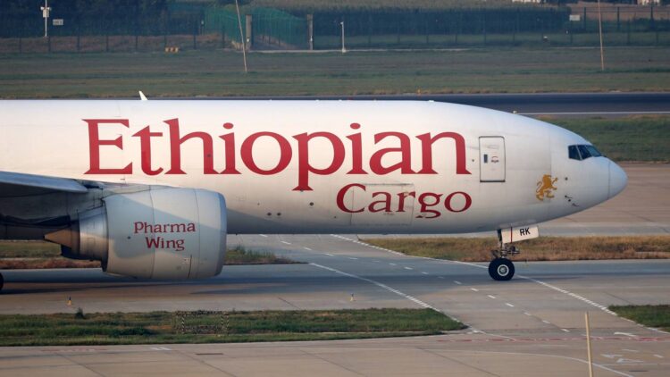 Ethiopian Airlines Boeing 777F Skids Off Icy Taxiway In Budapest