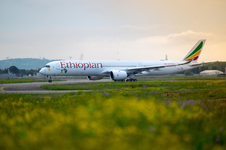 An Ethiopian Airlines Airbus A350-900.