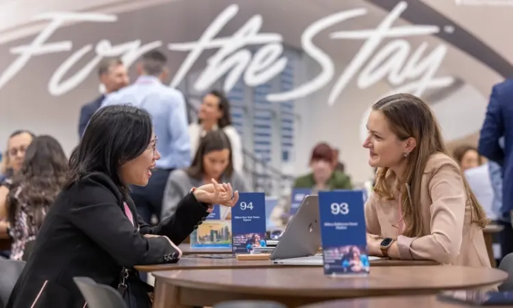 A group of people at a meeting