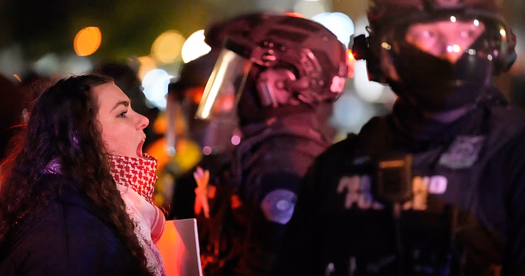 Protests in Portland after federal agents shoot two during ICE operation