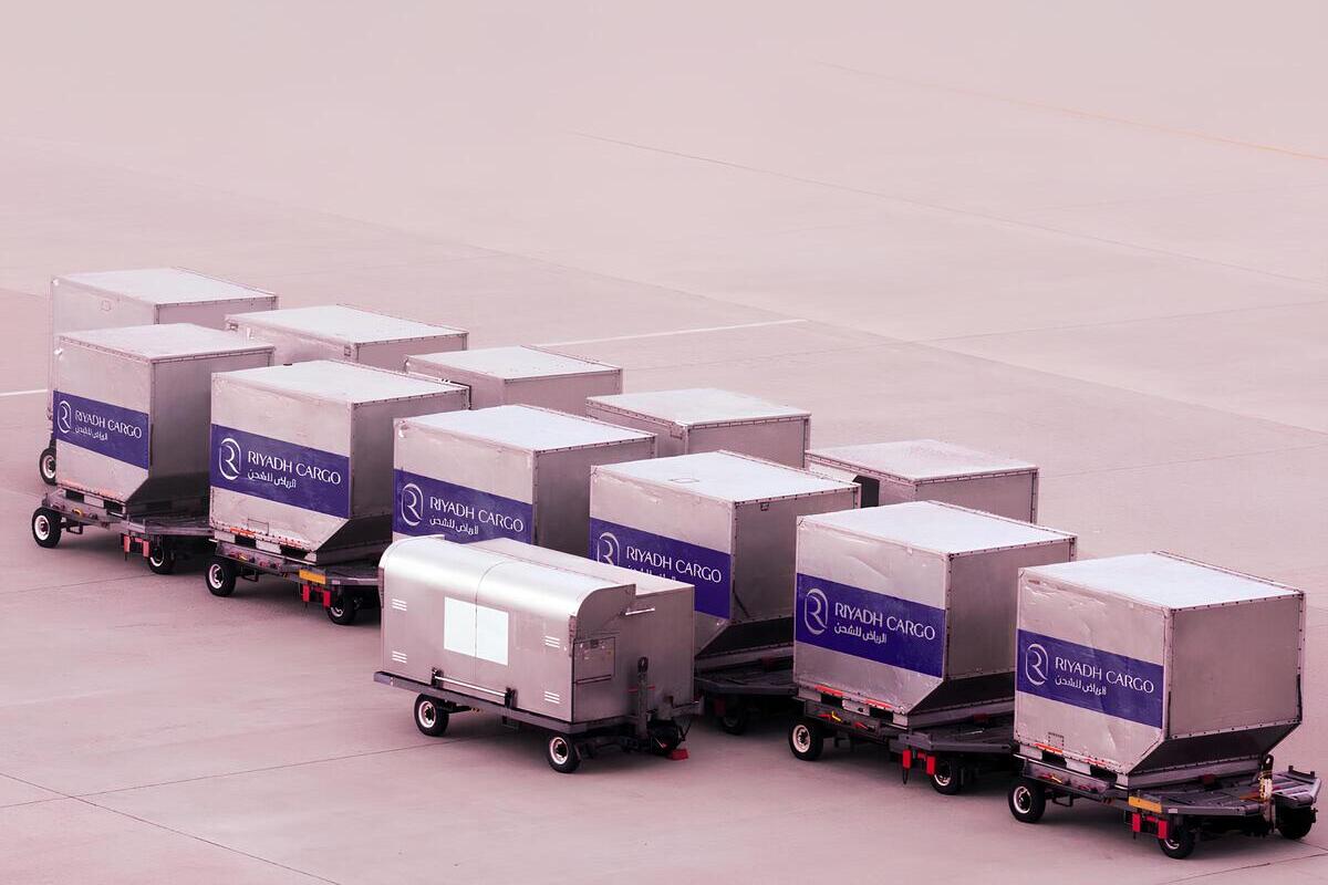 Cargo containers for Riyadh Air's new cargo arm Riyadh Cargo
