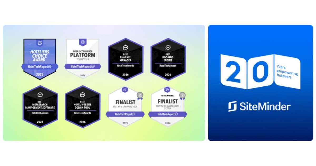 SiteMinder launches 20th anniversary year with major sweep at 2026 HotelTechAwards