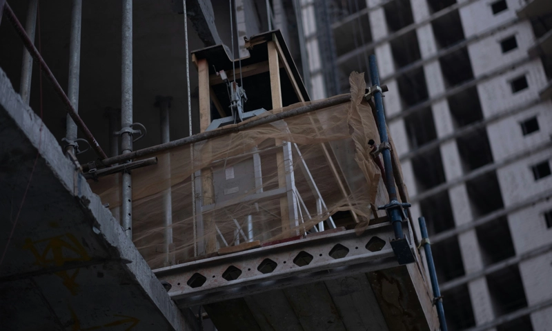 A high-rise building under construction