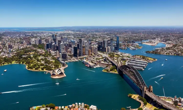 Aerial view of Syndey, Australia