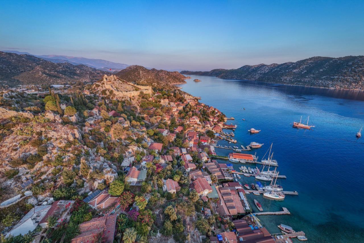 An aerial view shows that Kale Ucagiz, a village in Antalyas Demre district, which was names as one of the  Best Tourism Villages 2025   by UNWTO, October 18, 2025. (Photo via X / @GoTurkiye)