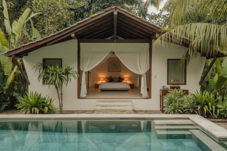 The farm at san benito offers luxurious wellness villas with private pools, set in lush tropical gardens for a serene retreat