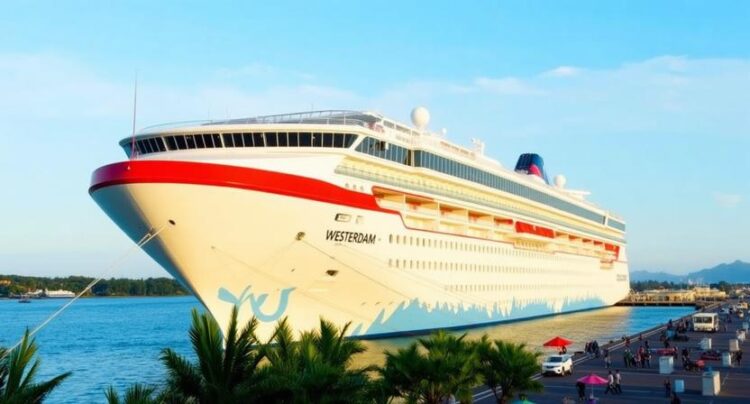 Westerdam Cruise Ship Docks in Sihanoukville, Bringing More than Nineteen Hundred International Tour...