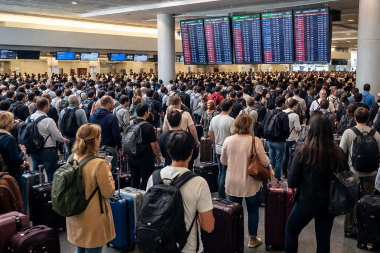 Travel chaos strikes boston logan international american airlines, delta, and united hit by 129 delays and 11 cancellations across major us cities including new york, chicago, and los angeles