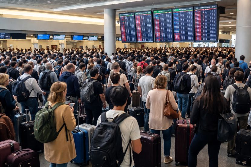 Travel chaos strikes boston logan international american airlines, delta, and united hit by 129 delays and 11 cancellations across major us cities including new york, chicago, and los angeles
