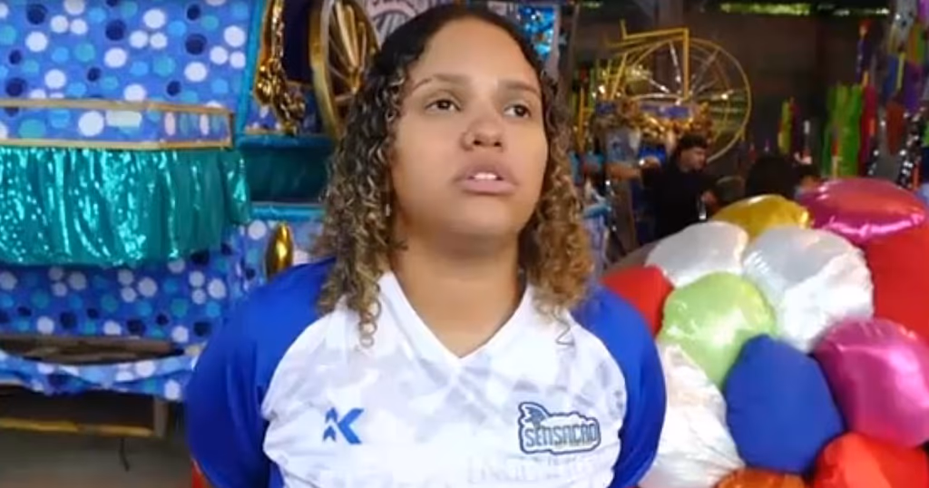 Young woman becomes first-ever drum master of a Brazilian samba school