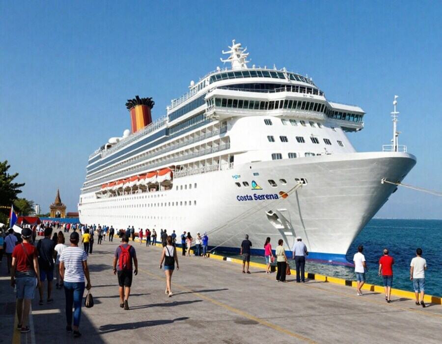 Cambodia’s Welcomes Close to Three Thousand International Tourists as Costa Serena Cruise Liner Dock...