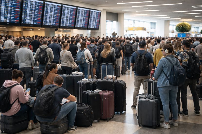 Travellers left stranded at laguardia airport as delta, american airlines, and jetblue cancels 8 flight and 250 delays affecting new york, miami, chicago and major us cities