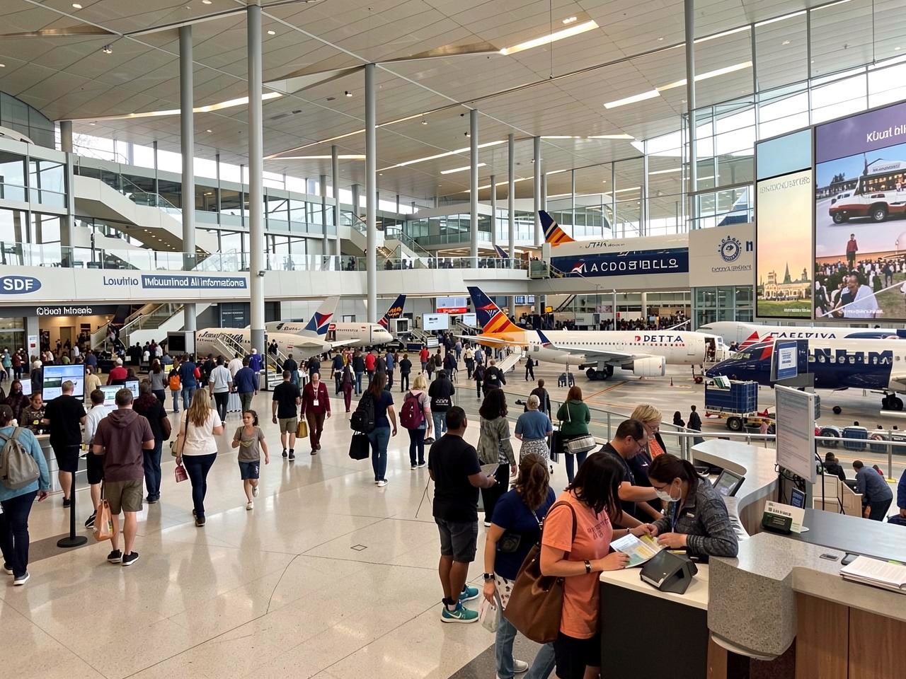 Delta airlines, american airlines, united airlines, and southwest airlines are driving explosive growth at the louisville muhammad ali international airport (sdf)