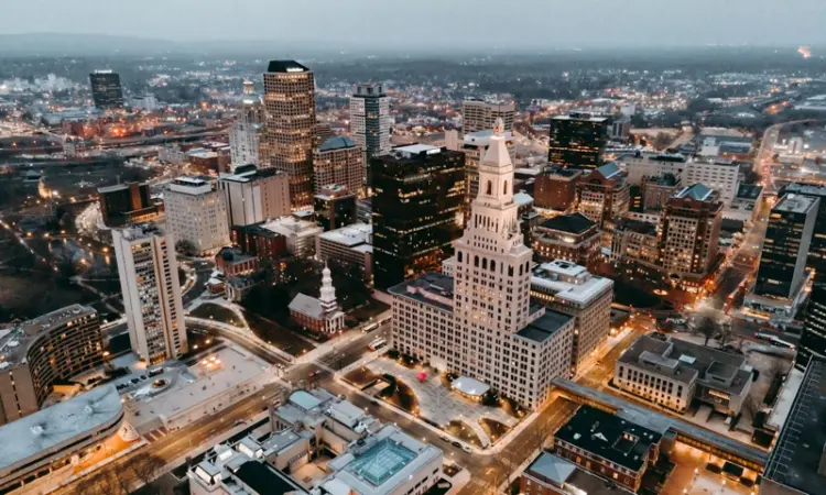 Aerial view of Hartford, CT