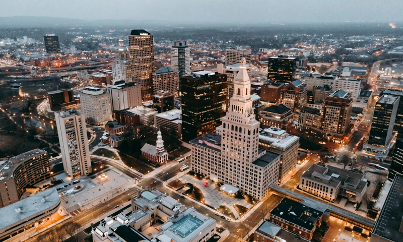 Aerial view of Hartford, CT