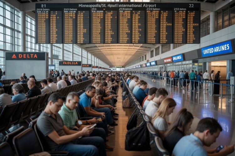 Hundreds of Travellers Stranded at Minneapolis/St. Paul International Airport in Minnesota, US as 26...
