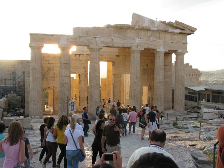 View of Propylaea, Acropolis, Greece