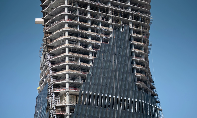 A new high-rise under construction.