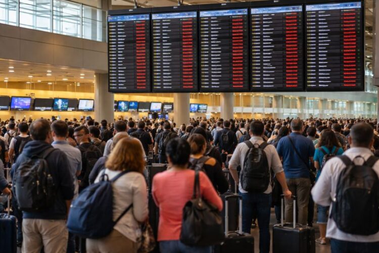 Disrupting travel across montreal, new york, toronto, us cities and international flights affected by 53 delays and 9 cancellations at montreal-trudeau airport, impacting air canada and american airlines passengers