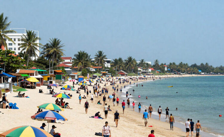 Ngwe Saung Beach Sees Unprecedented Influx of Tourists During the February Public Holiday as Thousan...