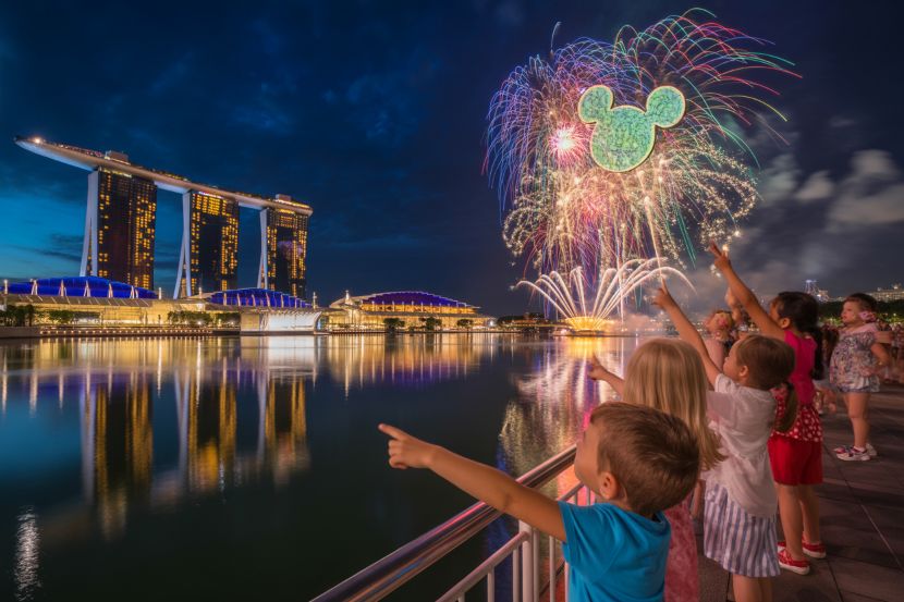 Singapore marina bay and disney cruise line unite for a spectacular waterfront celebration